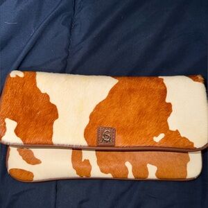 Steve Madden Brown and Cream Clutch/ w chain
